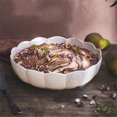 Emile Henry Madeleine Fırın Kabı Yuvarlak 27 cm Ekru / Clay