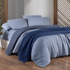 Sarev Medulas Mavi Çift Kişilik %50 Pamuk %50 Modal Nevresim Takımı