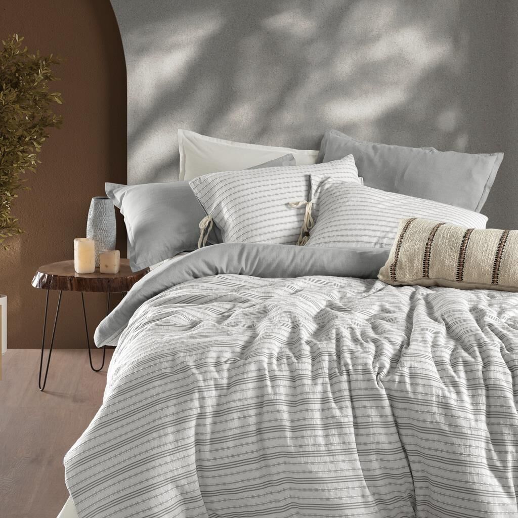 Sarev Mood Comfort Abra Nevresim Takımı Çift Kişilik Gri