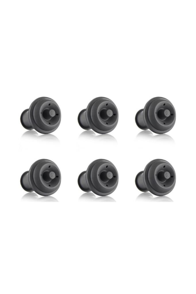 Vacu Vin Şarap Tıpa Seti 6'Li Gri