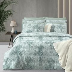 Sarev Dnipro Saten Nevresim Takımı Çift Kişilik Yeşil