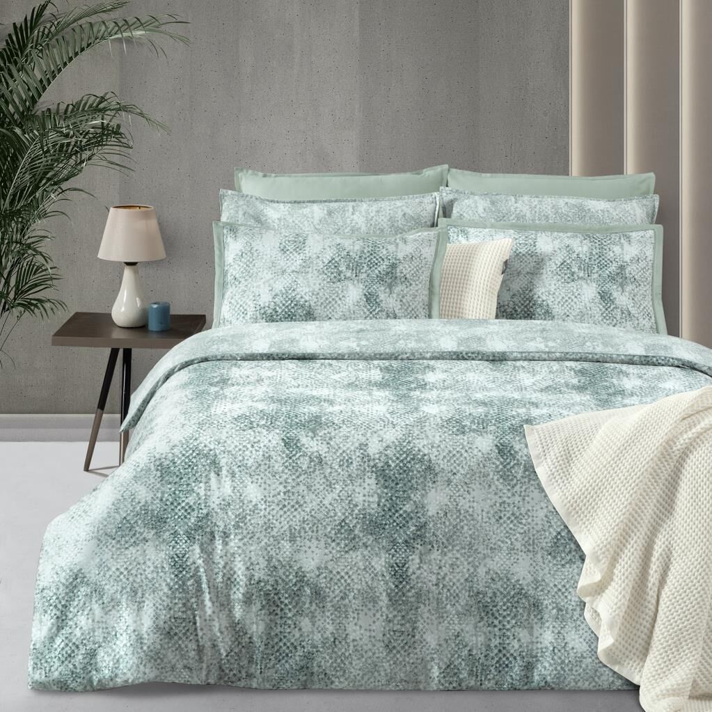 Sarev Dnipro Saten Nevresim Takımı King Size Yeşil