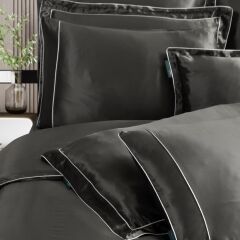 Sarev Clio %100 İpek Saten Gri Çift Kişilik Nevresim Takımı