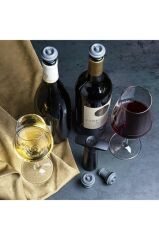 Vacu Vin Şarap Koruyucu Siyah 1 Pompa 4 Şarap Tıpası - Kutulu
