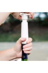 Vacu Vin Şarap Vakum Seti - 1 Pompa 2 Tıpa / Beyaz