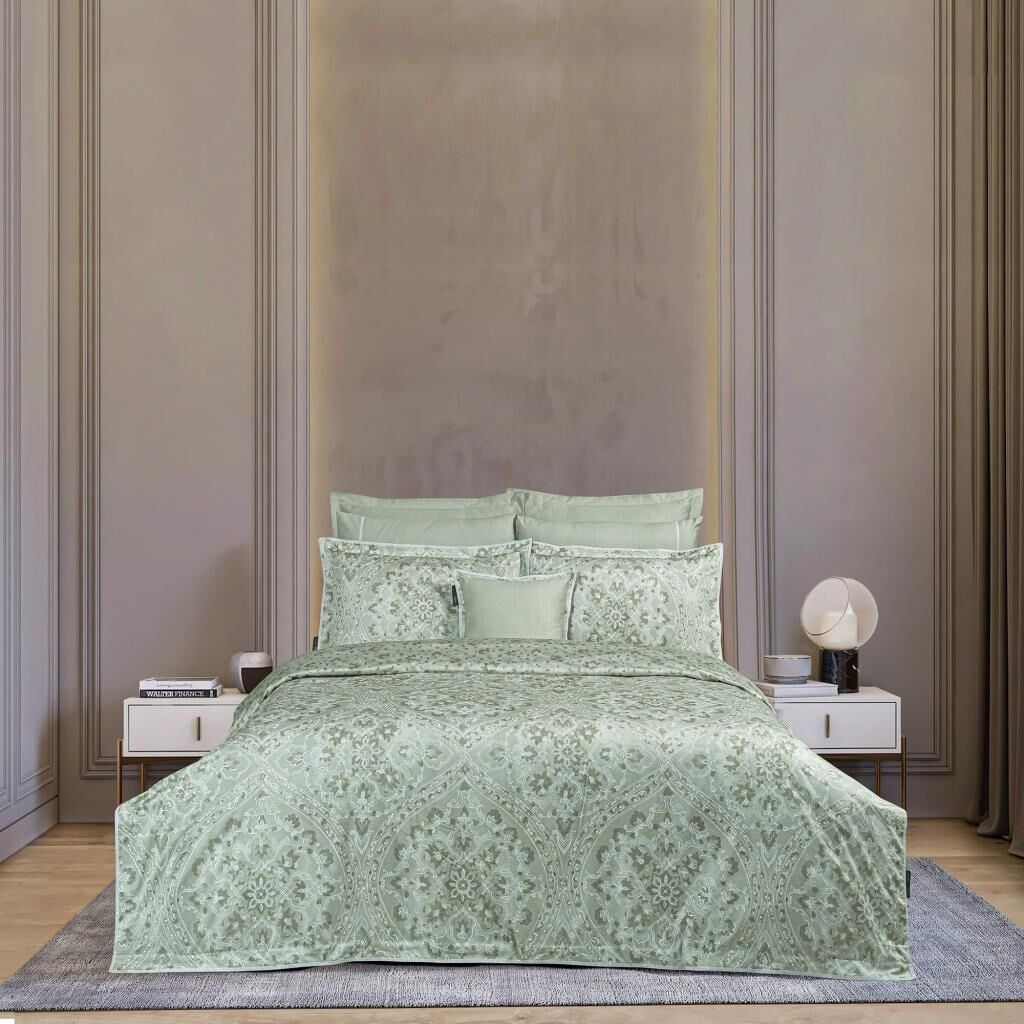 Sarev Himalia Saten Çift Kişilik Nevresim Takımı Yeşil