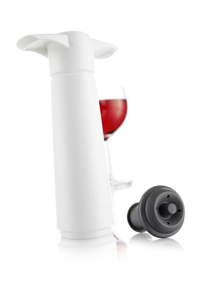 Vacu Vin Şarap Vakum Seti - 1 Pompa 1 Tıpa / Beyaz
