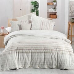 Sarev Rabella Bej Çift Kişilik %100 Pamuk Nevresim Takımı