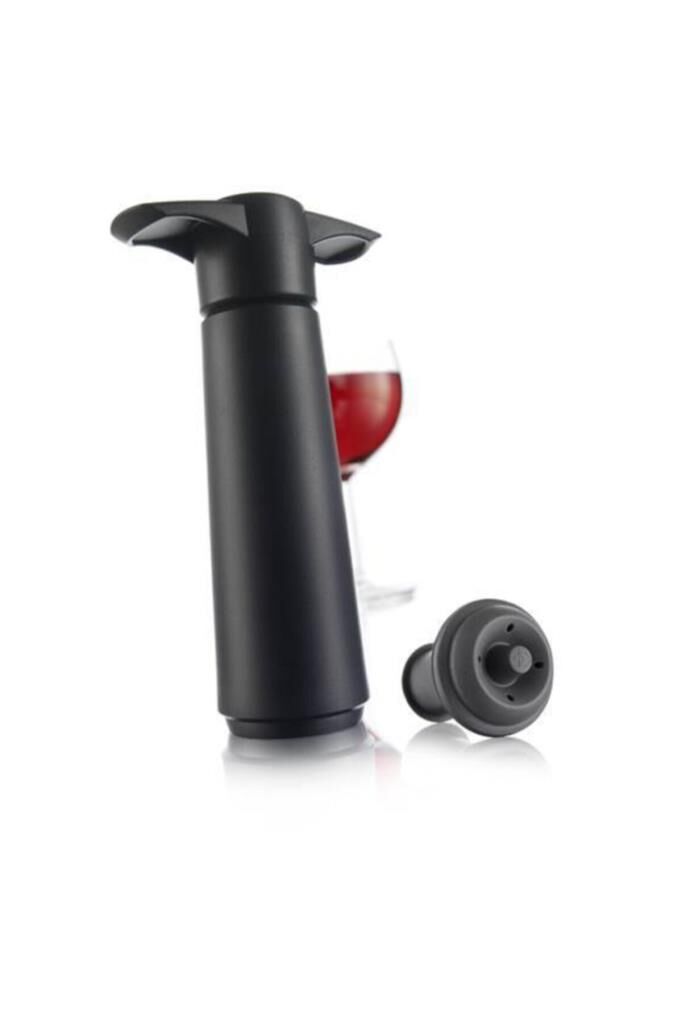 Vacu Vin Şarap Vakum Seti - 1 Pompa 1 Tıpa  Siyah