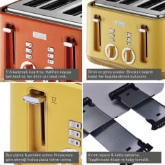 Berghoff Gem Natural Turuncu 4 Dilim Ekmek Kızartma Makinesi