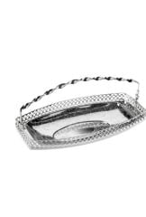 Queen Anne Kulplu Oval Tepsi Gümüş 24x13cm