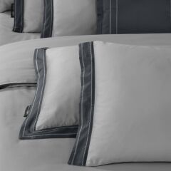 Sarev Layana Saten Nevresim Takımı Çift Kişilik Gri