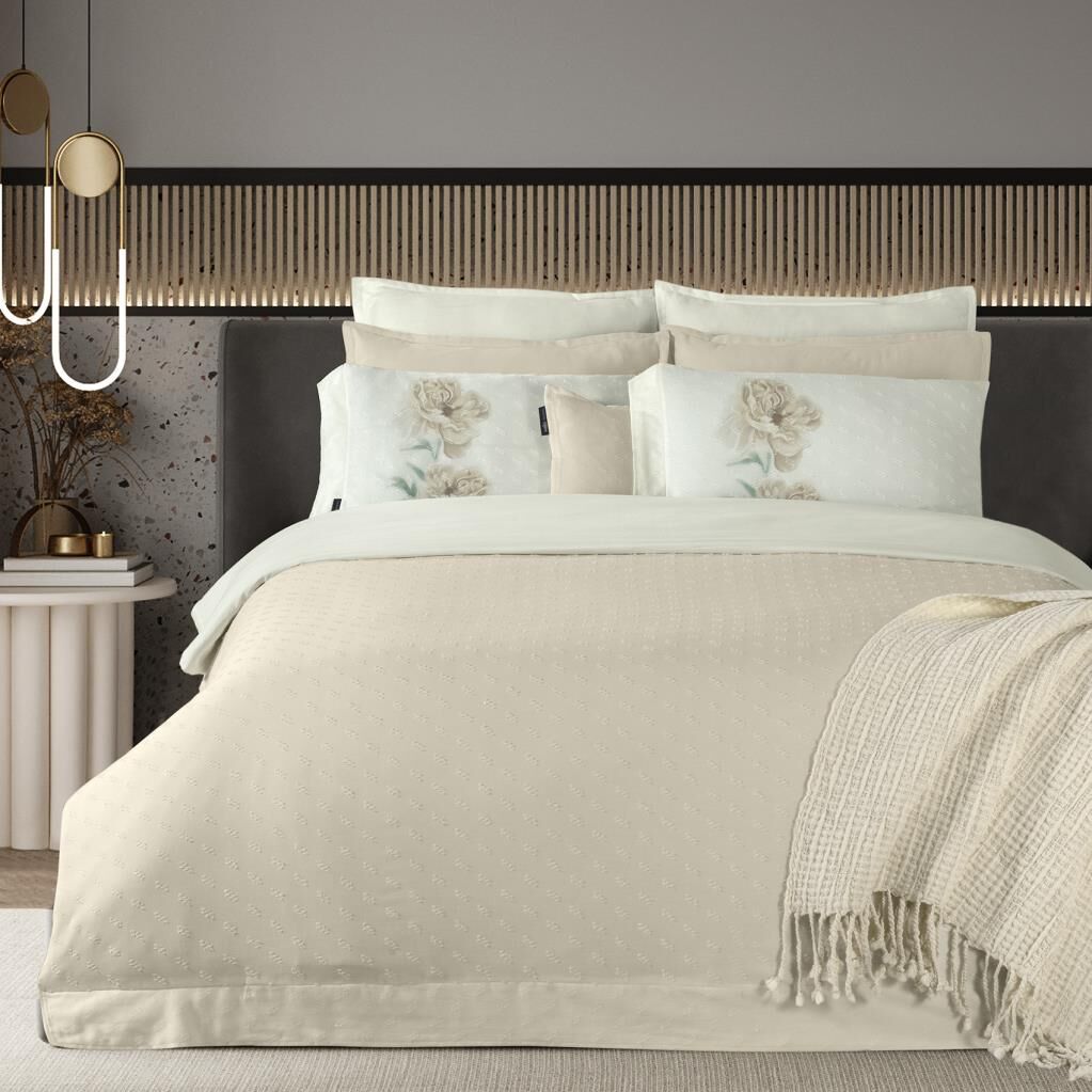 Sarev Lorent Jakarlı Nevresim Takımı Çift Kişilik Ekru