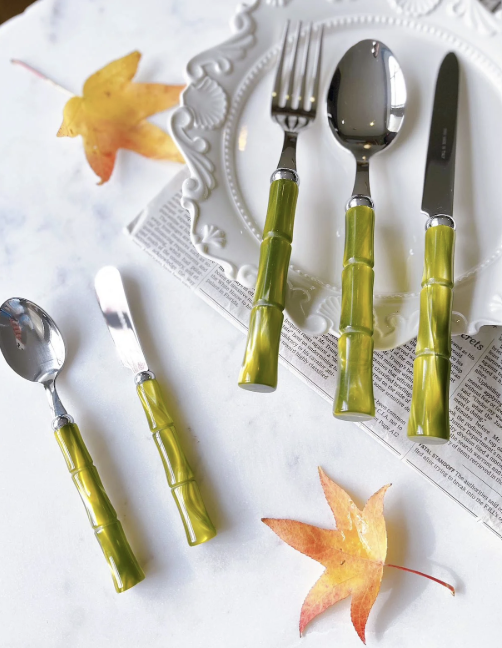 Rivadossi Bamboo Zeytin Yeşili 75 Parça Çatal Bıçak Seti