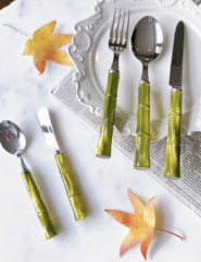 Rivadossi Bamboo Zeytin Yeşili 75 Parça Çatal Bıçak Seti