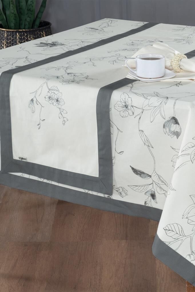 Sarev Zoe Gri %100 Pamuk Runner 45*160 cm