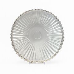 Royking Ayaksız Yuvarlak Cam Sunum Tabağı 33cm Şeffaf/Gold