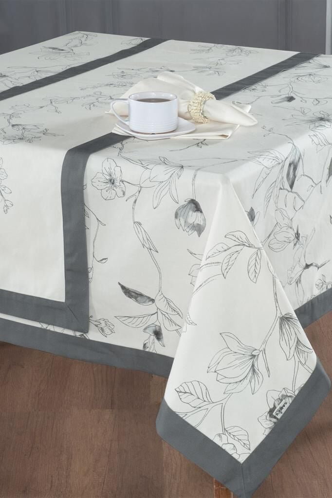 Sarev Zoe Gri %100 Pamuk Masa Örtüsü 160*240 cm