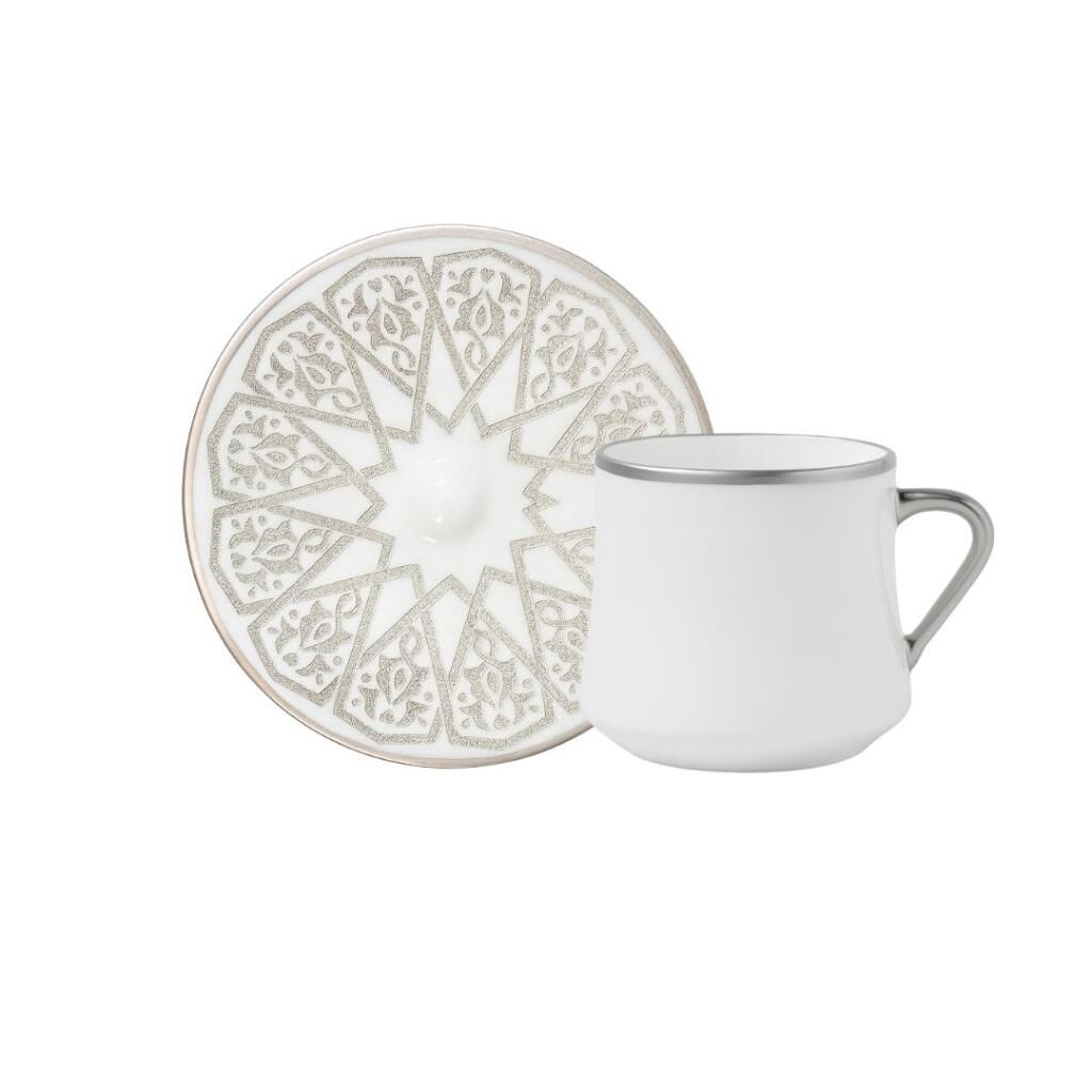 Koleksiyon Selçuklu Platin Çay Fincan Seti 6'Lı