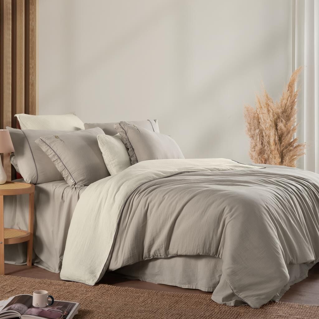 Sarev Kenyon Çift Kişilik Nevresim Takımı Ekru