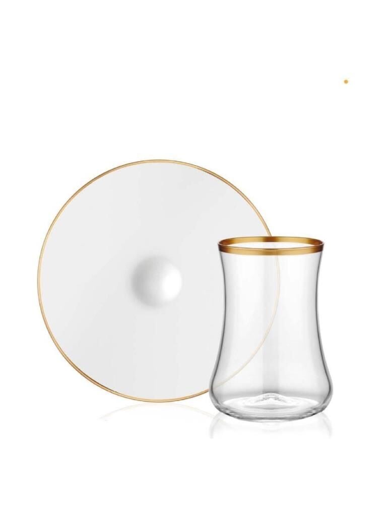Koleksiyon Dervish 6Lı Sade Gold Yaldızlı Çay Seti