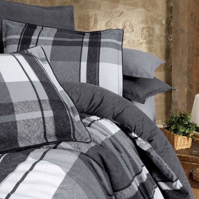 Sarev Markıs Gri Flanel Tek Kişilik Pazen Nevresim Takımı