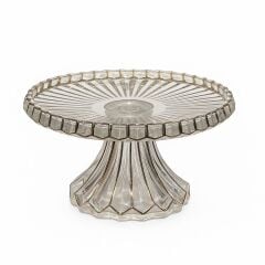 Royking Ayaklı Yuvarlak Küçük Cam Sunum Tabağı 20x12cm Şeffaf/Gold