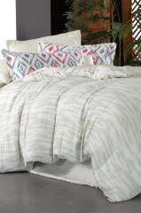 Sarev Mayorka Mavi Mood Comfort King Size (Battal Boy) %100 Pamuk Müslin Yıkamalı Nevresim Takımı