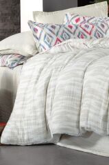 Sarev Mayorka Mavi Mood Comfort King Size (Battal Boy) %100 Pamuk Müslin Yıkamalı Nevresim Takımı