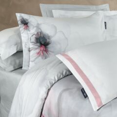 Sarev Efira Saten King Size Nevresim Takımı Beyaz