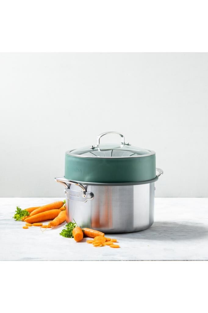 Greenpan Steamy 24cm Buharda Pişirici Yeşil