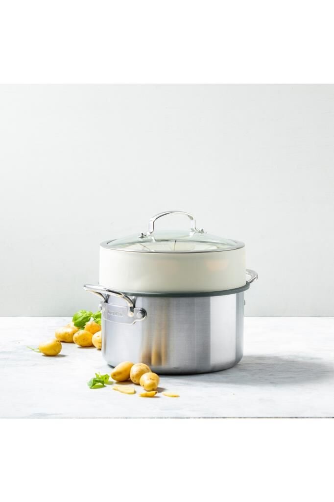 Greenpan Steamy 24cm Buharda Pişirici Krem