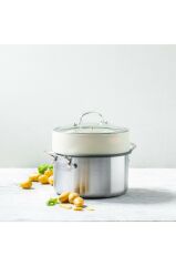 Greenpan Steamy 24cm Buharda Pişirici Krem
