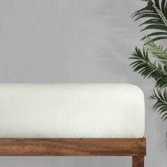 Sarev Monochrome Saten Çift Kişilik Off White Tekli Çarşaf