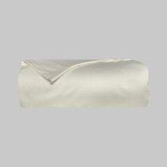 Sarev Monochrome Saten Çift Kişilik Ekru Tekli Nevresim