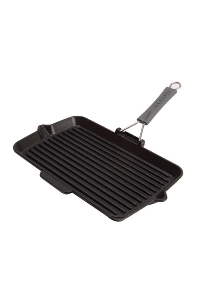 Staub La Cocotte Izgara Tava Kolay Dökme Özelliğiyle | Döküm Demir | 34 Cm | Siyah