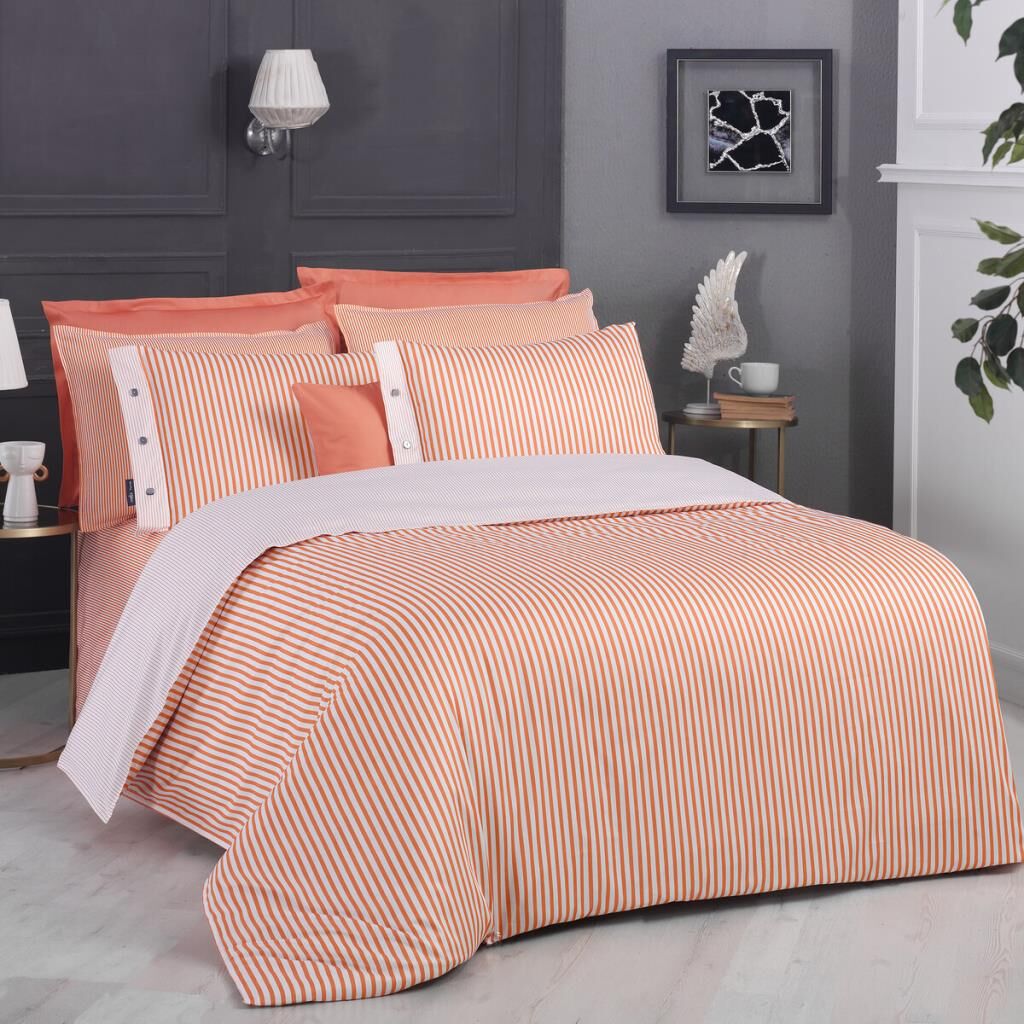 Sarev Tommy Somon Çift Kişilik %100 Pamuk Saten 233 Tc Nevresim Takımı