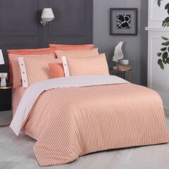 Sarev Tommy Somon Çift Kişilik %100 Pamuk Saten 233 Tc Nevresim Takımı