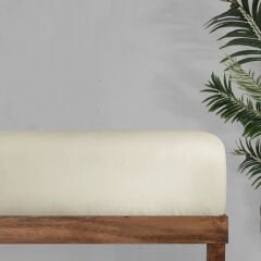 Sarev Monochrome Saten Çift Kişilik Cream Tekli Çarşaf-Cream