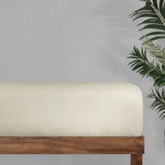 Sarev Monochrome Saten Çift Kişilik Cream Tekli Çarşaf-Cream