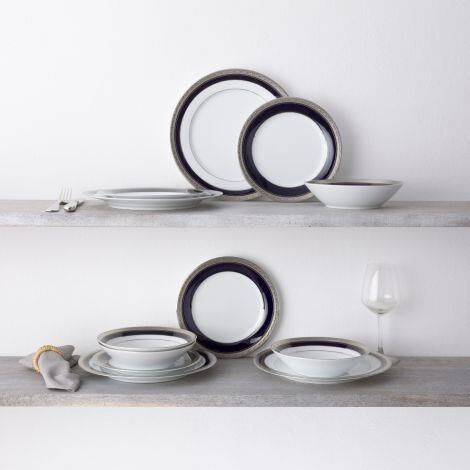 Noritake Crestwood Cobalt Platinum 83 Parça Yemek Takımı