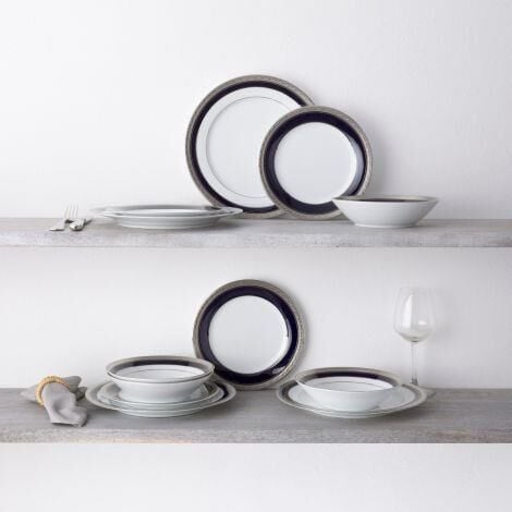Noritake Crestwood Cobalt Platinum 83 Parça Yemek Takımı