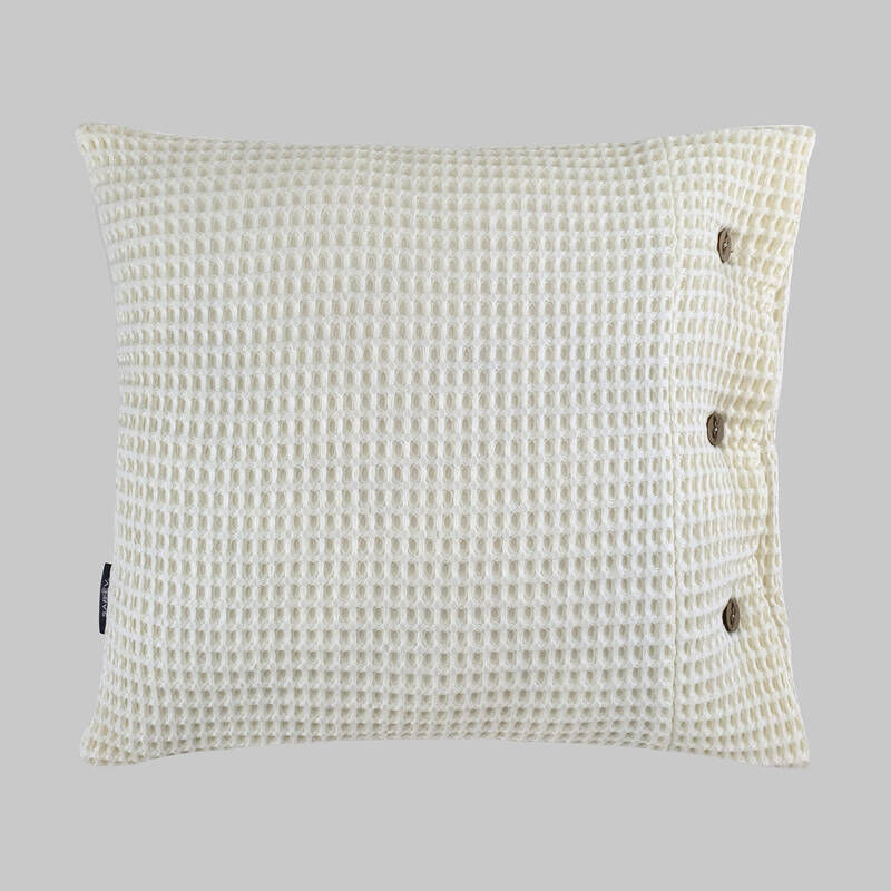 Sarev Polendia Ekru %100 Pamuk Dekoratif Kırlent 45*45 cm