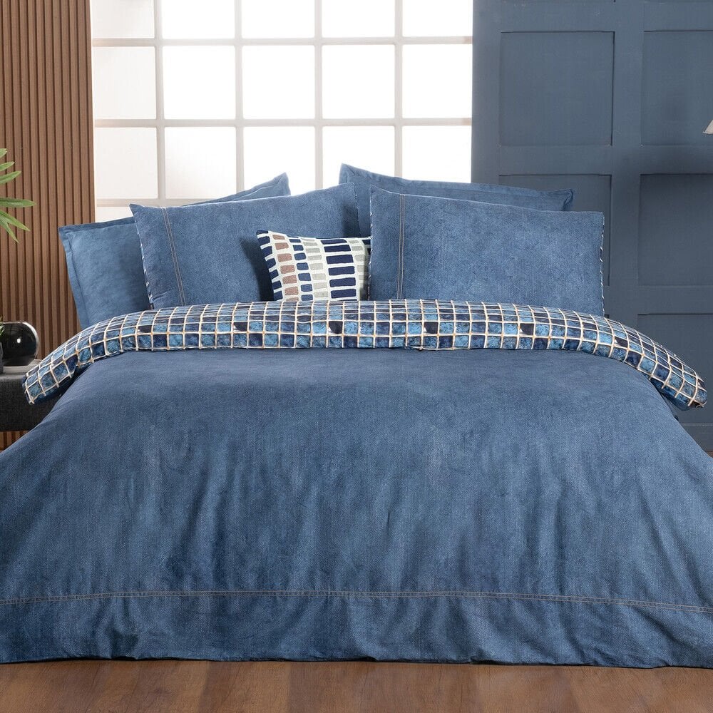 Sarev Sensa İndigo Çift Kişilik Pamuk Saten ''233 TC'' Nevresim Takımı