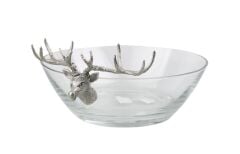 Lucky Art Gümüş Geyikli Cam Meyvelik