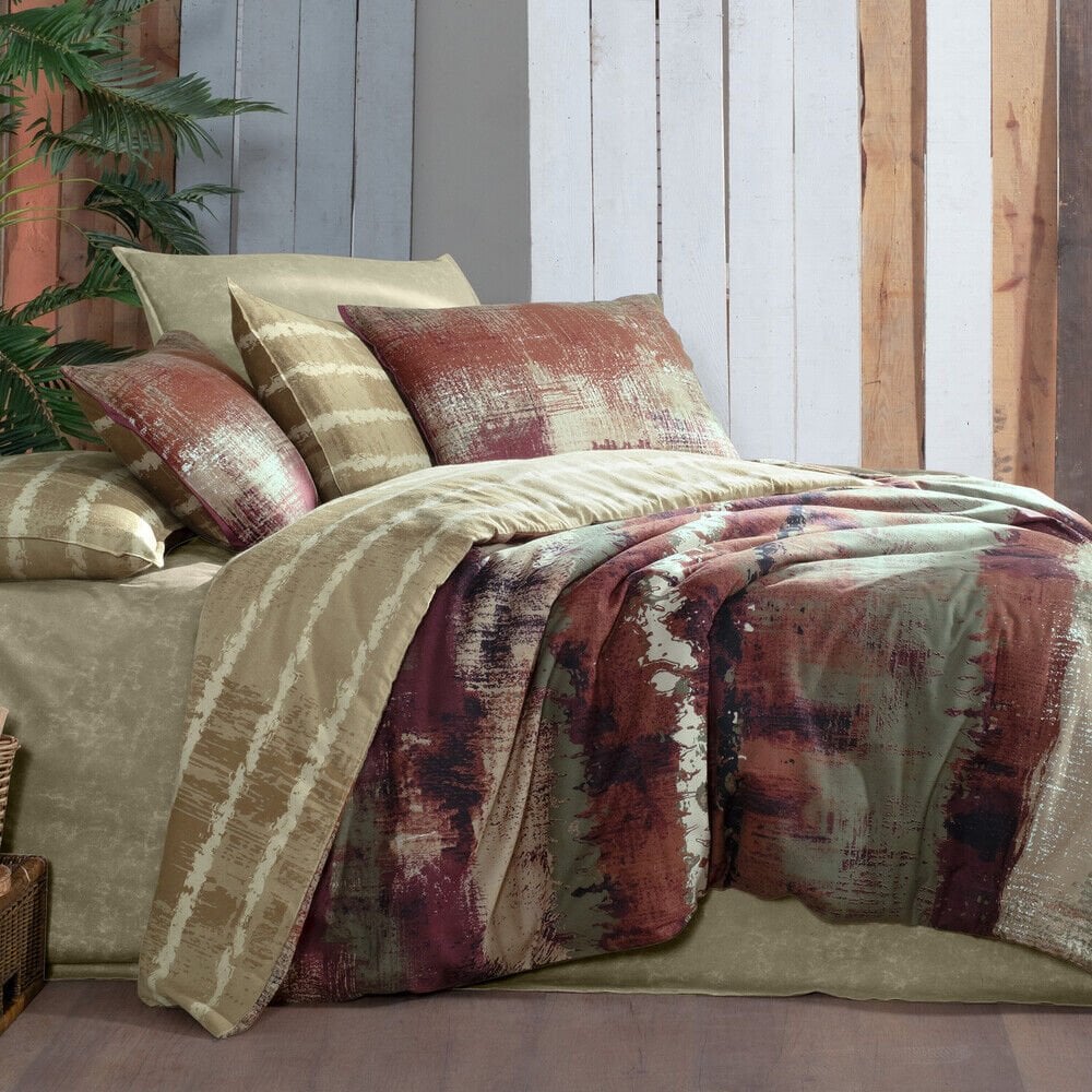 Sarev Mondrian Çift Kişilik %100 Pamuk Flanel (Pazen) Nevresim Takımı