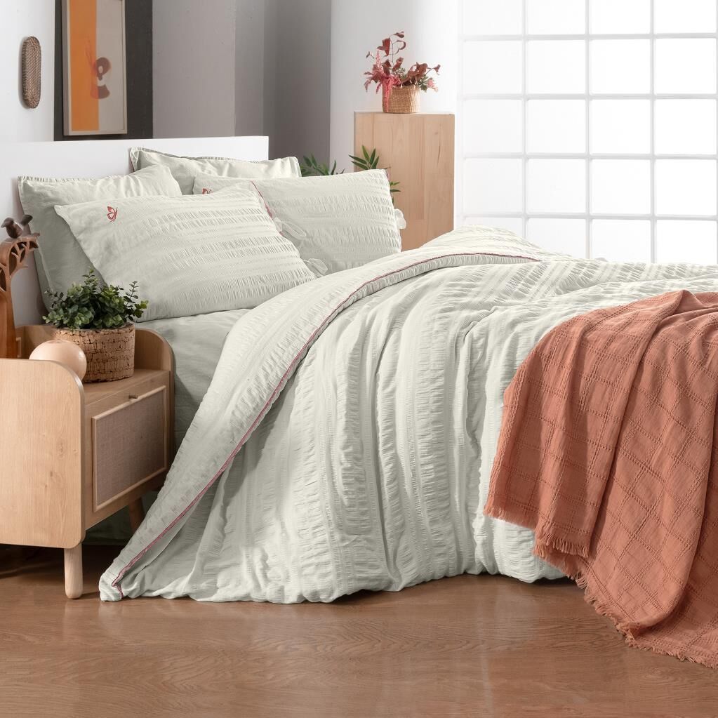 Sarev Leon Beyaz Mood Comfort Çift Kişilik %100 Pamuk Nevresim Takımı