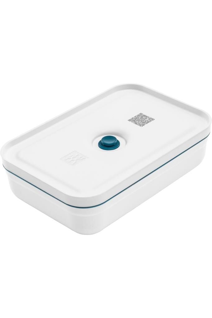 Zwilling Fresh & Save Vakumlu Yemek Taşıma Kabı, L Düz, Plastik, Beyaz-Akdeniz Mavisi