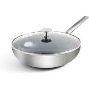 Royal Van Kempen &Begeer 28 Cm Wok Fırına Girebilen Seramik Kaplama Cam Kapaklı Çelik