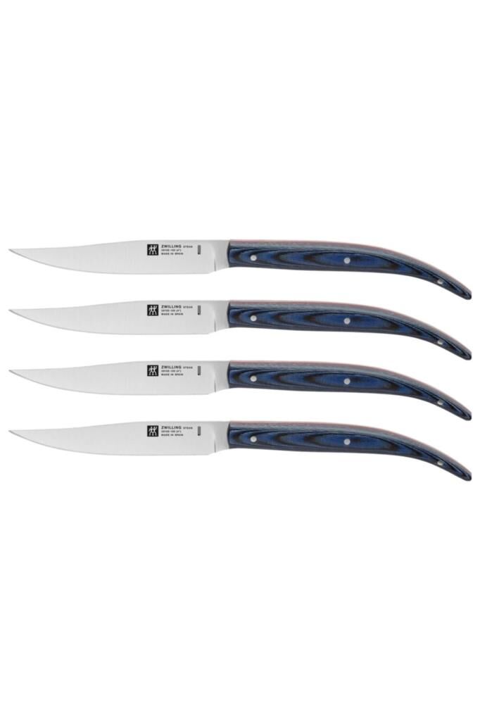 Zwilling Steak Sets Biftek Bıçağı Seti, Mavi Mikarta Sap, 4 Parça